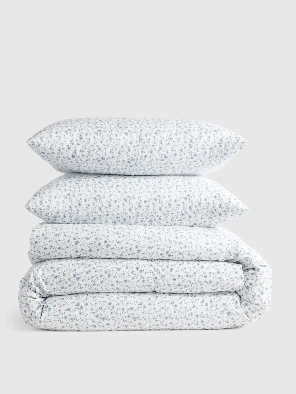 NWT Quince Organic Crisp Percale Floral Duvet Cover and Sham Set!
